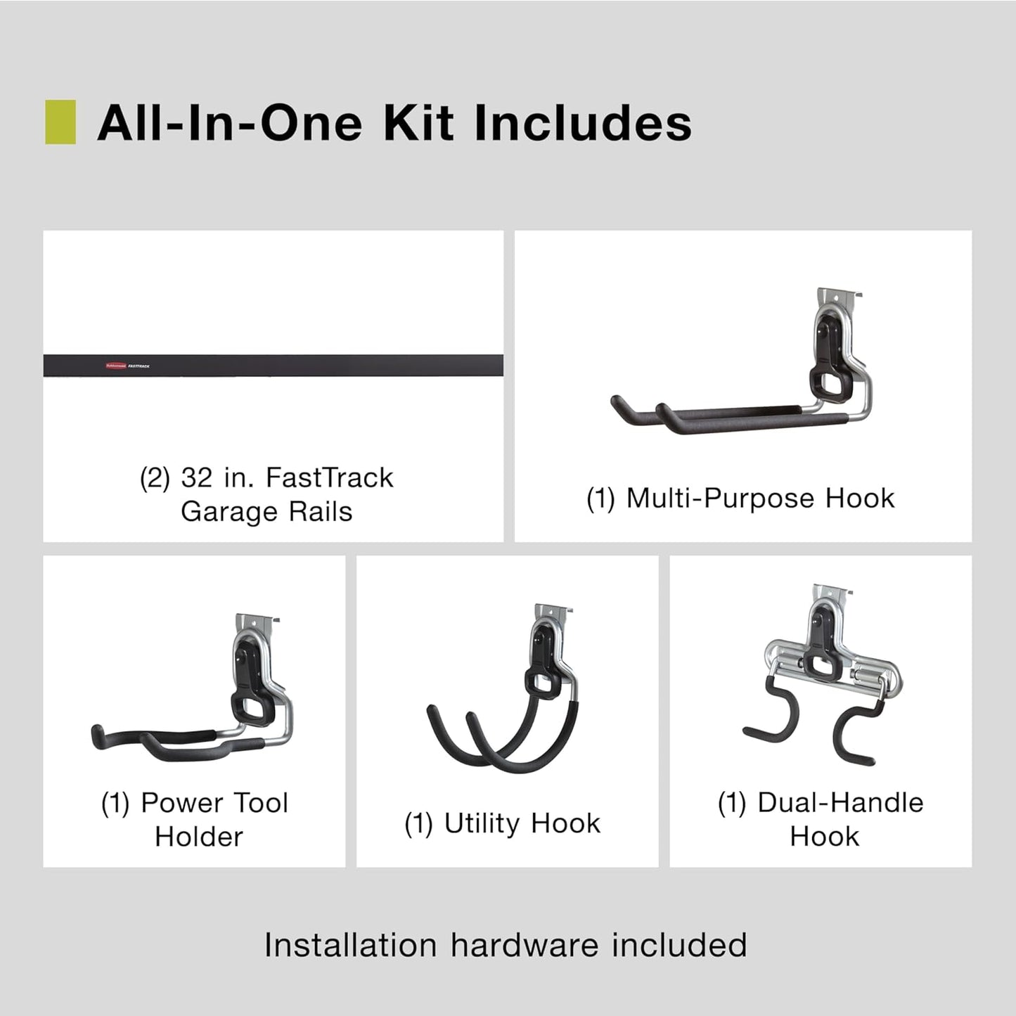 Kit FastTrack para colgar herramientas jardín y césped
