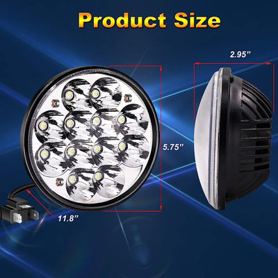 4 Luces delanteras motocicleta 5.75pulg LED