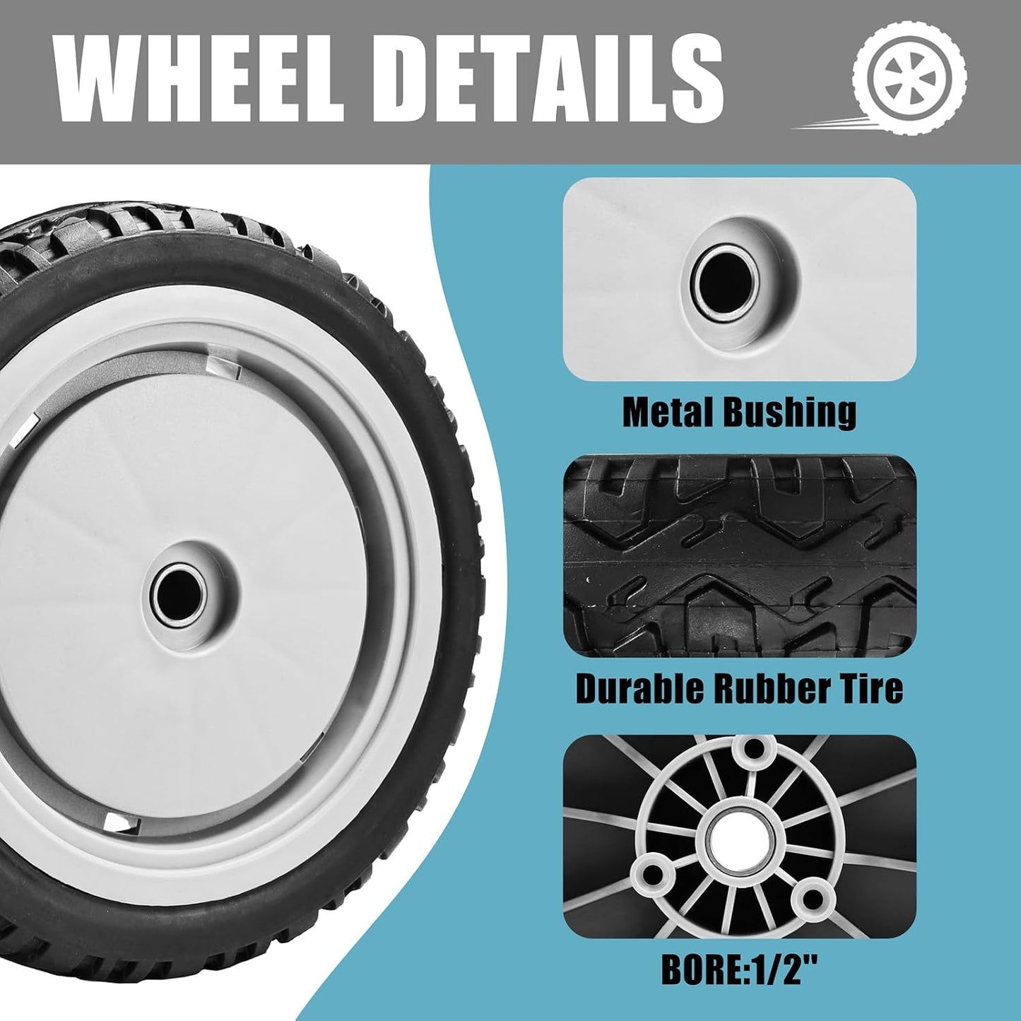 Rueda delantera 8pulg para cortacésped Toro 107-3708