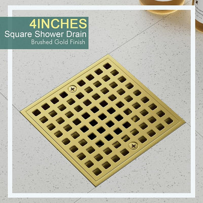 Drenaje ducha cuadrado 4pulg acero inox SUS304