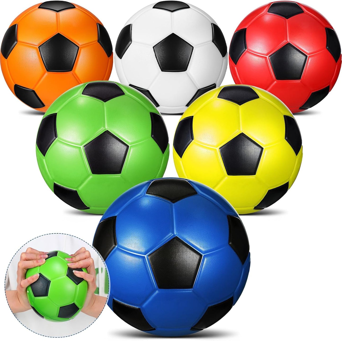6 Pelotas Fútbol Espuma 6" Mini Niños Aros Interiores