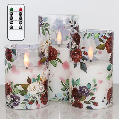 Velas LED 3D rosa con control remoto y temporizador