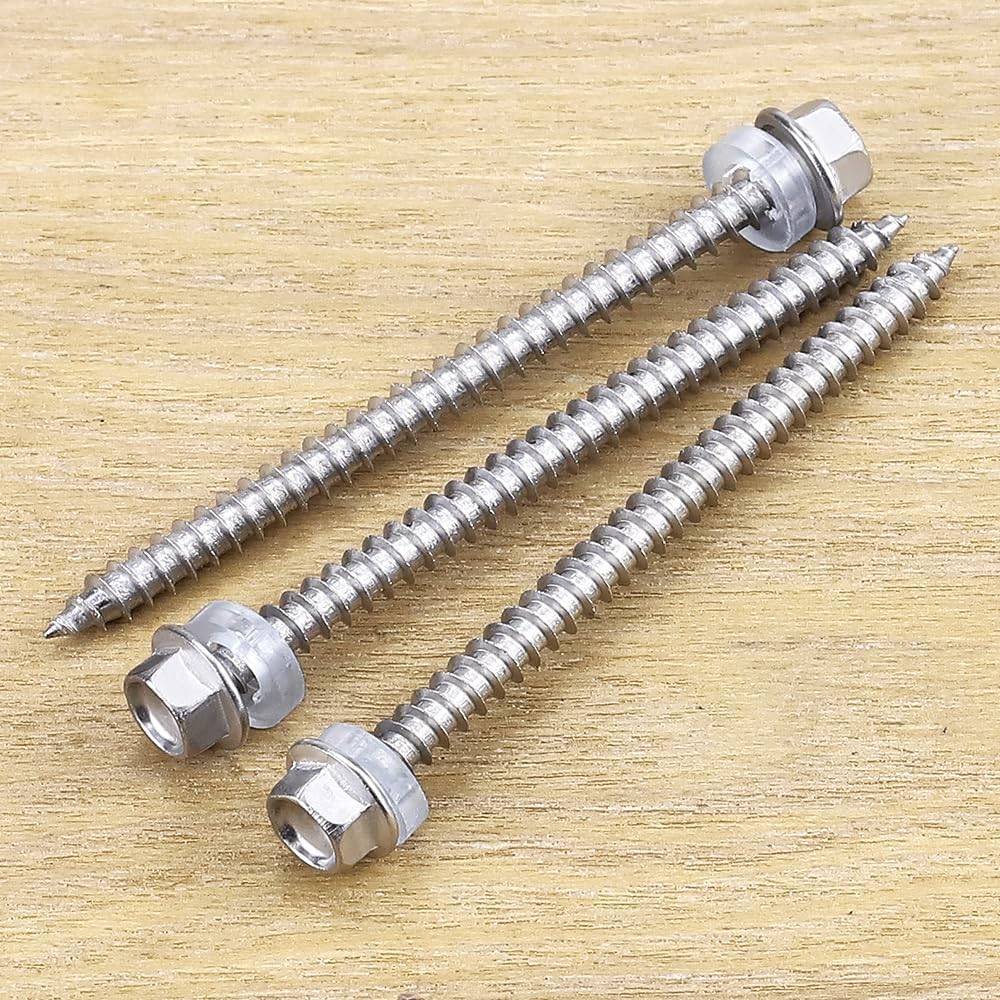 Tornillos autorroscantes hex 12x4 acero inox 410 con broca 25uds