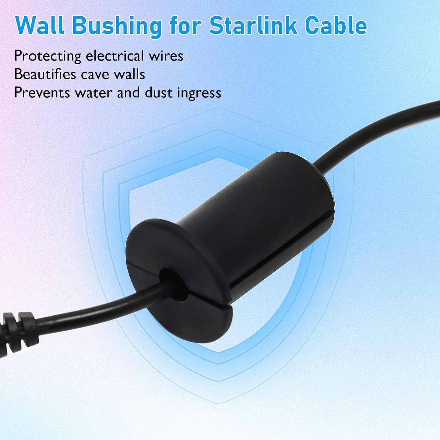 Set 6 ojales silicona 1pulg para cable TV Ethernet