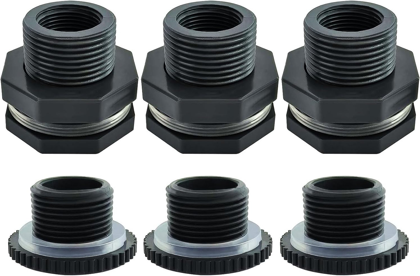 Conector tanque agua 3/4" con enchufes pack 3