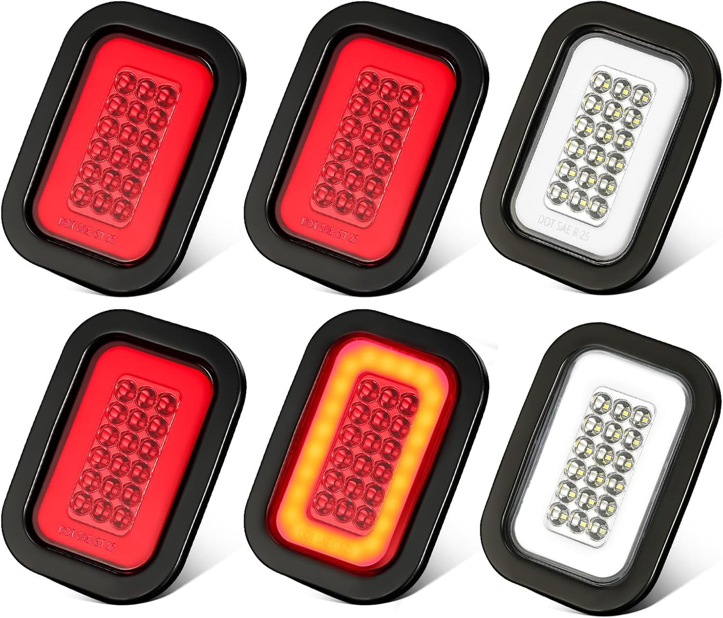 Kit 42 luces LED traseras camión 5x3pulg con ojales
