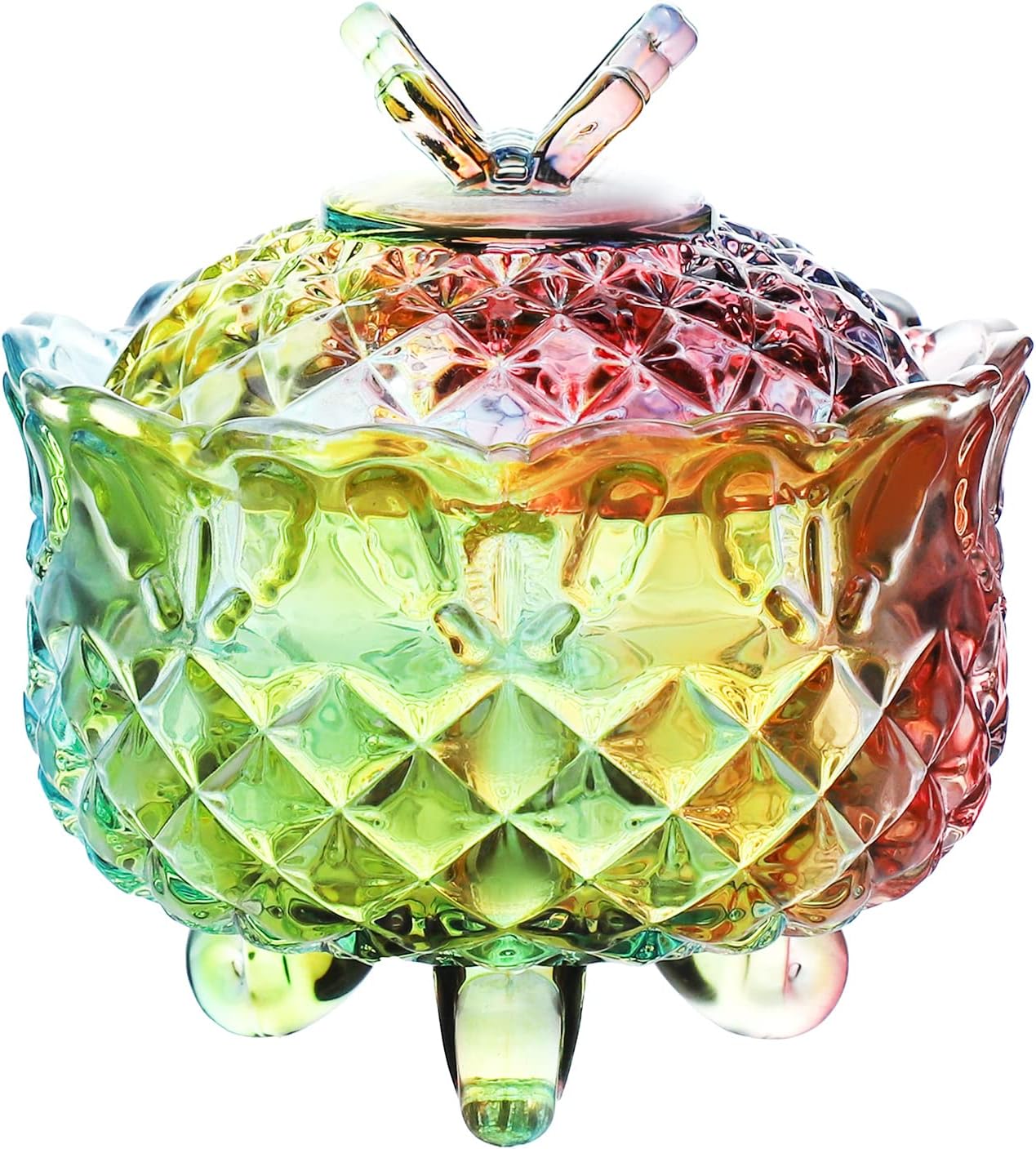 Caja dulces cristal relieve con tapa joyero 10oz