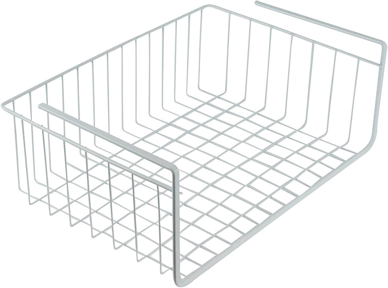 Cesta organizadora para estantería alambre blanco
