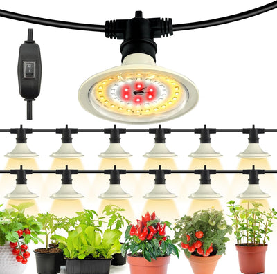 Luces LED cultivo exterior 12 luces 44pulg
