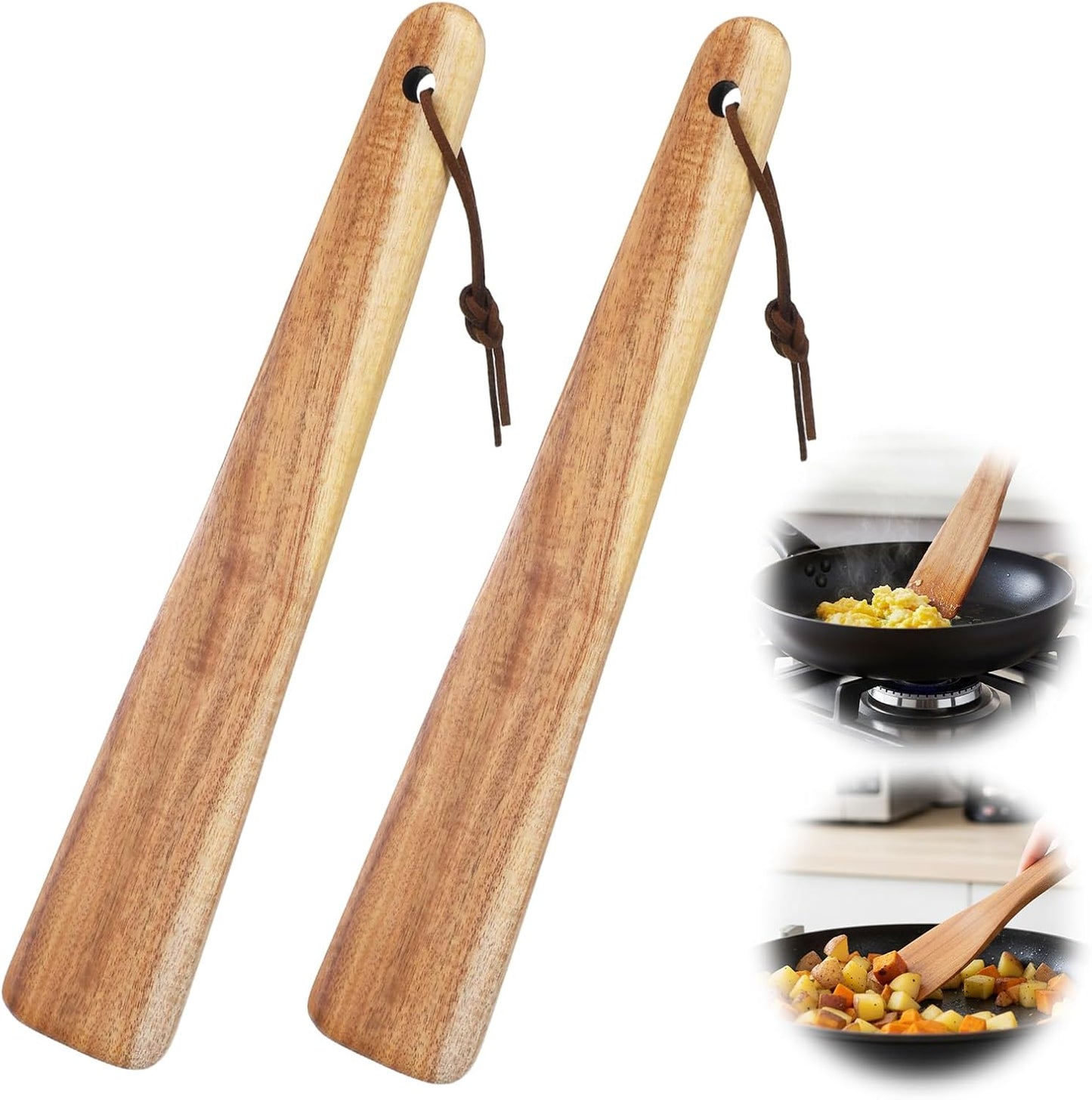 Juego espátula y cucharas madera acacia para cocinar