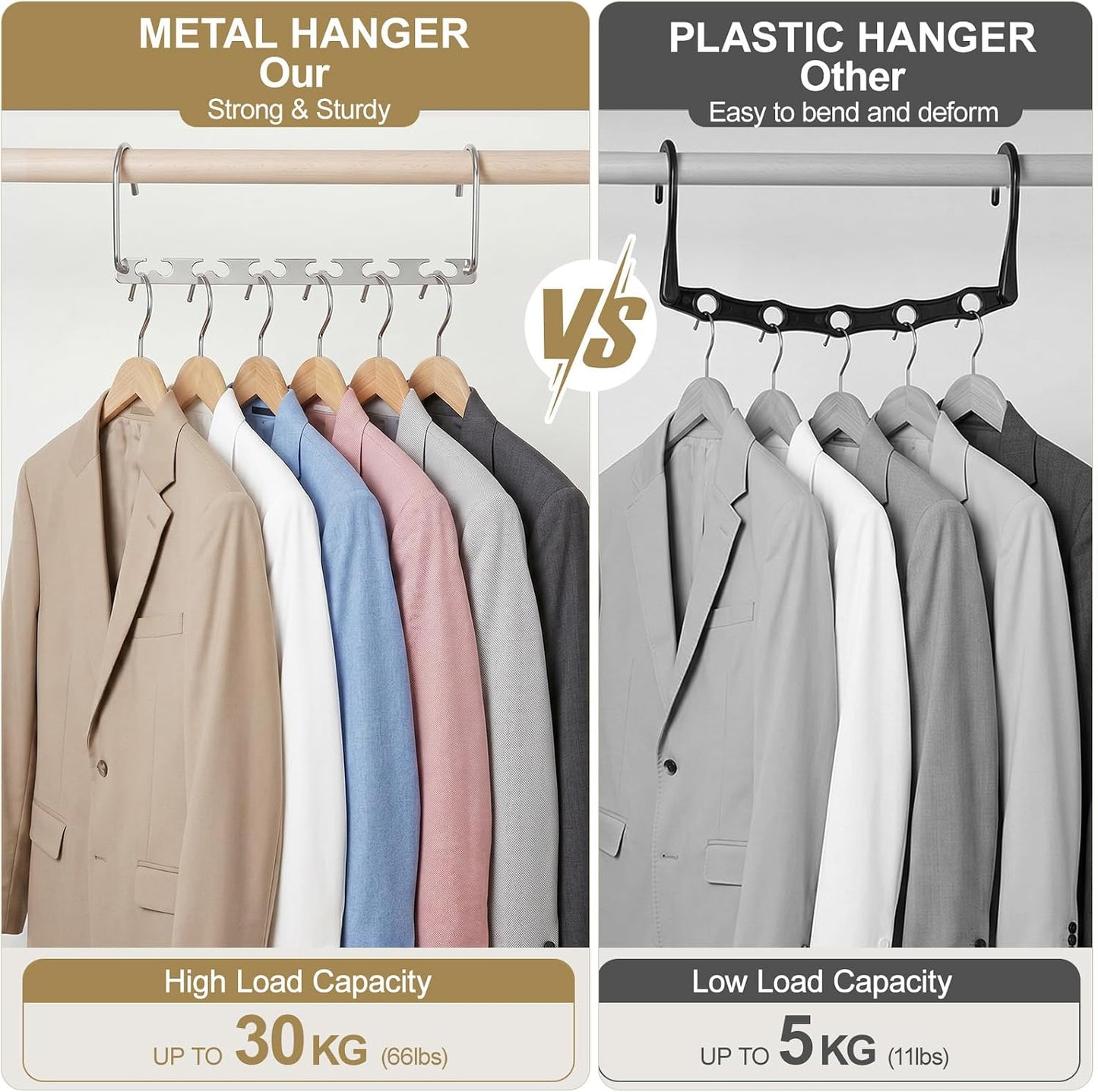 Pack 20 perchas resistentes colgador mágico metal