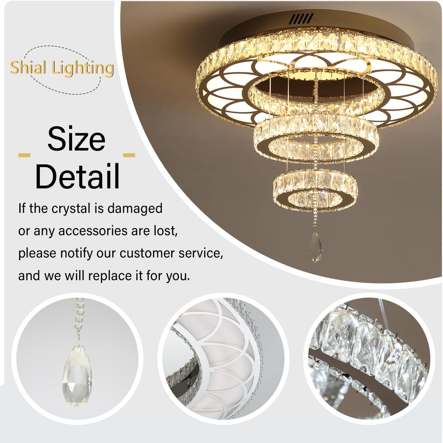 Candelabro cristal 24pulg para comedor y sala