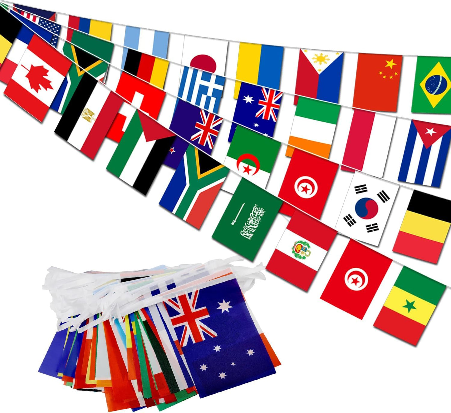 Bandera cuerda 190ft 200 países decoración fiestas bares