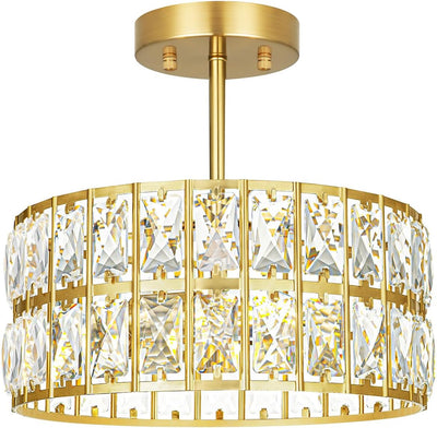 Lámpara techo cristal dorado moderna para cocina dormitorio