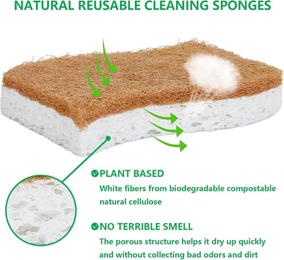 Esponjas cocina sisal biodegradables 12 pzas