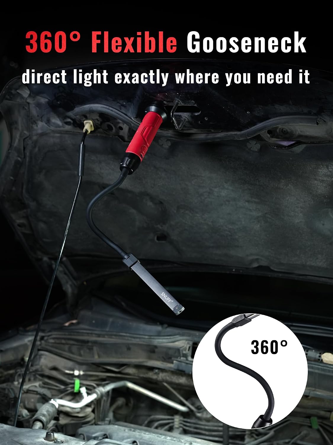 Luz trabajo recargable magnética 800LM cuello cisne