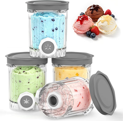 4 Pzas y tapas CREAMi comp Ninja Swirl NC700 sin BPA
