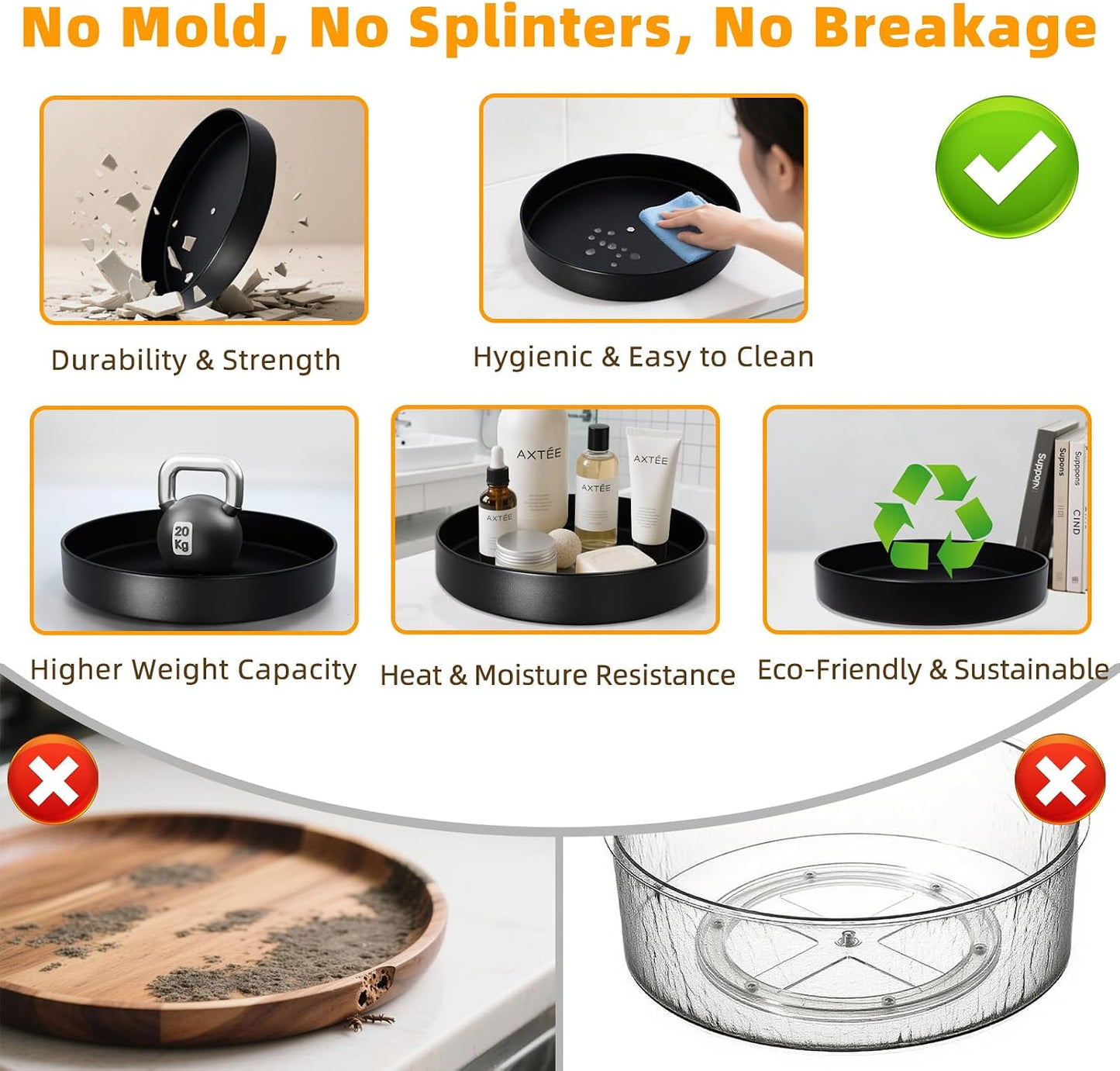 Organiz. giratorio metal 12" para cocina baño especias