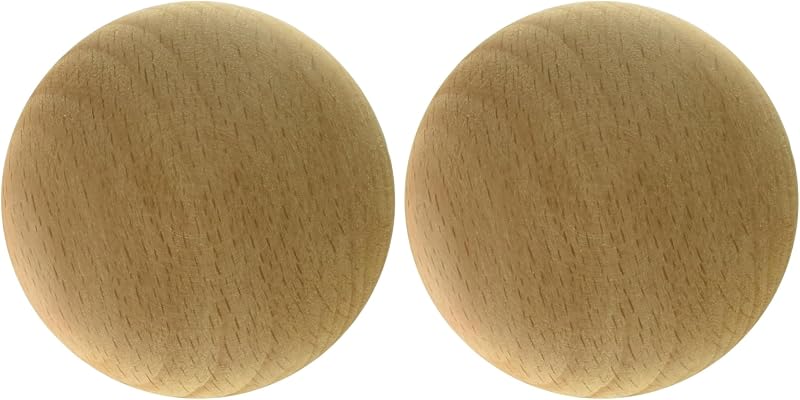 Pomo madera natural para hongos 2" set 2