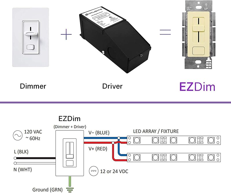 Controlador LED 100W interruptor atenuación 120V CA 24V CC