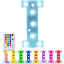 Letras led 18 colores con control remoto para fiesta boda
