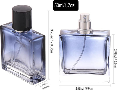 2 Botellas Spray Perfume Vidrio 1.7oz Azul Degradado