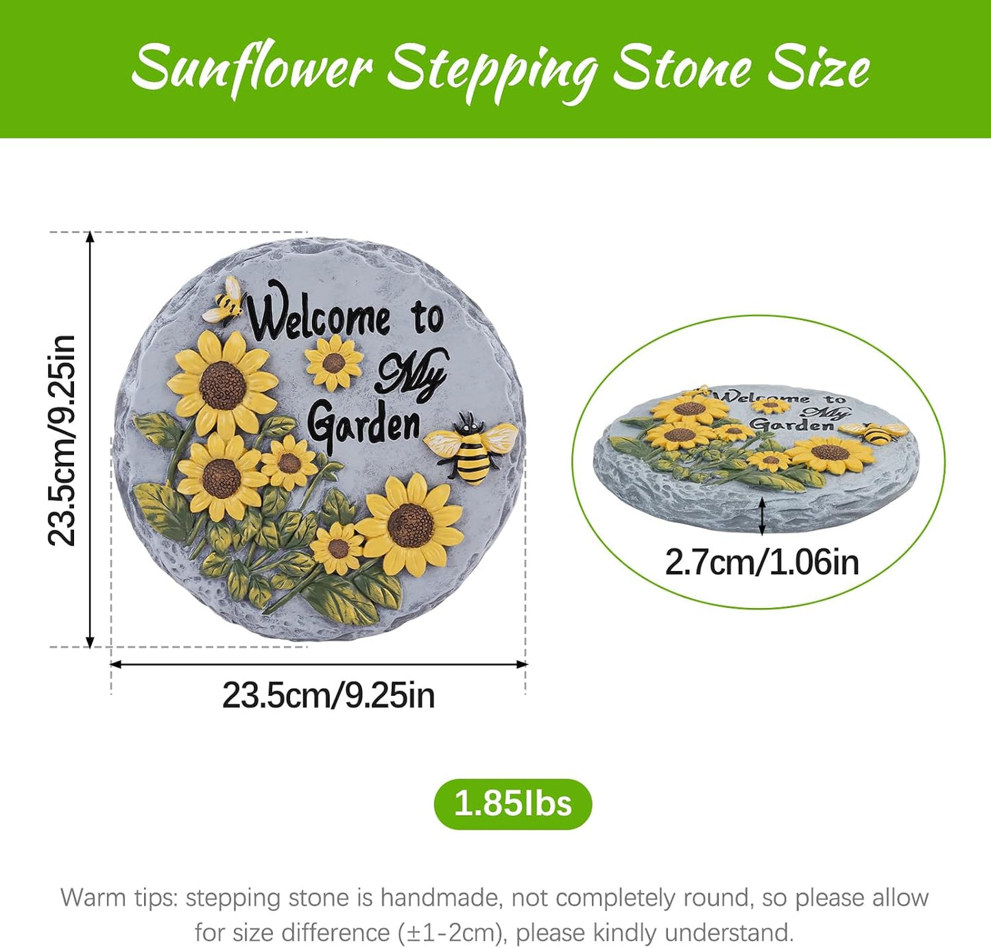 Piedras de abejas de girasol decorativas para jardín y hogar