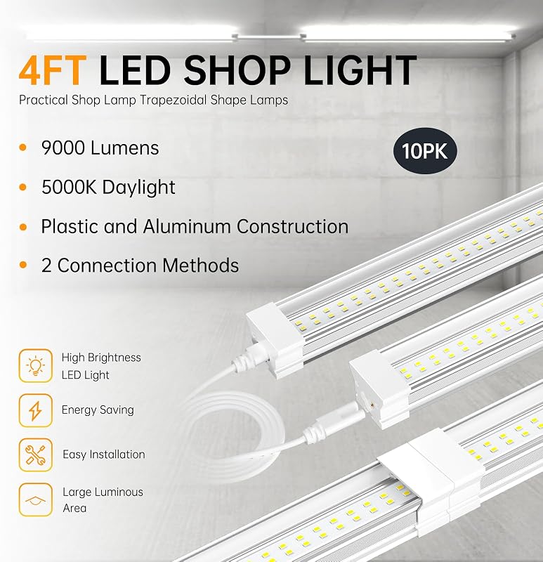 Luz LED tienda 4ft 5000K pack 10