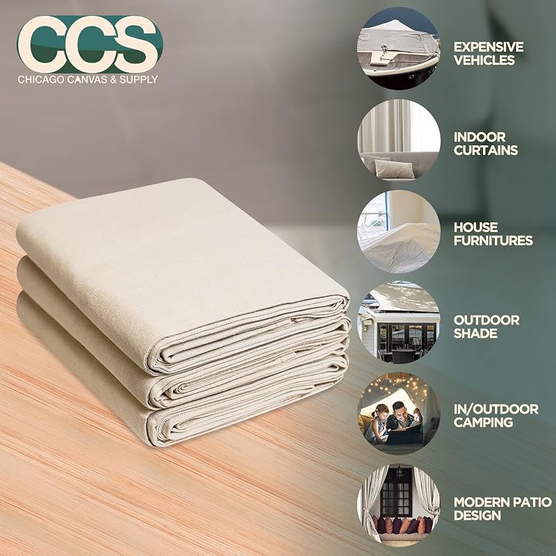 Lona algodón resistente 9x12ft 4uds