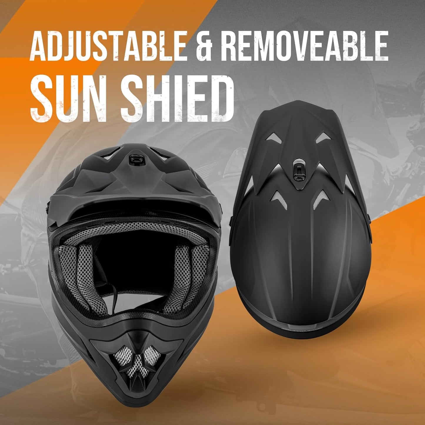 Casco ATV bicicleta tierra con visera solar ajustable