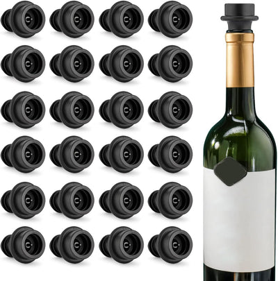 Tapones vacío conservador vino negro 24 pzas