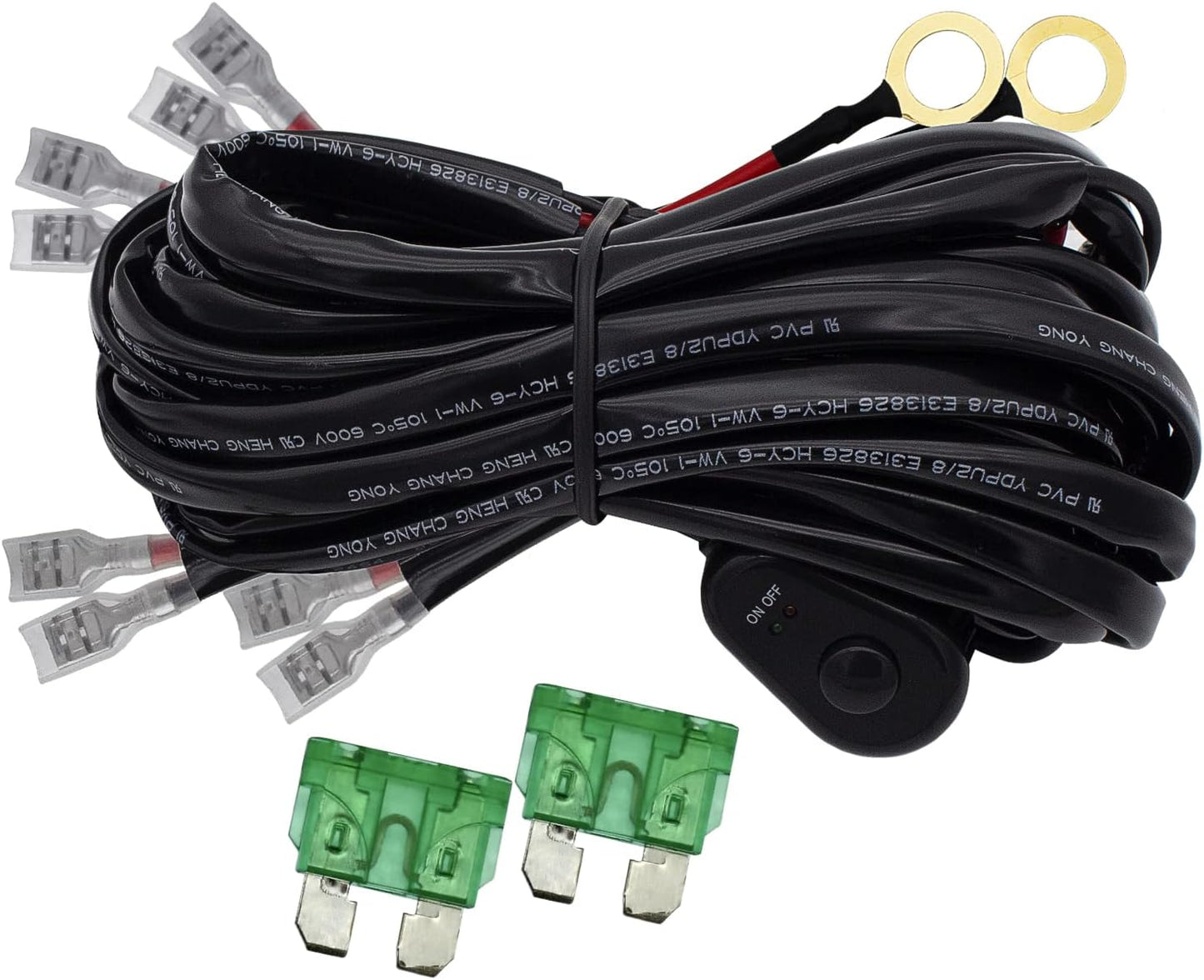 Kit arnés cableado LED 12V con interruptor y fusible