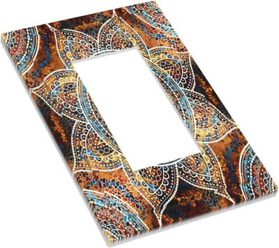 Placa interruptor decorativa bohemia vintage flor 1 gang
