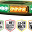 Barra LED rectangular 11pulg color ámbar/verde
