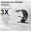 Grifo lavabo baño cascada negro mate acero inox 1 manija