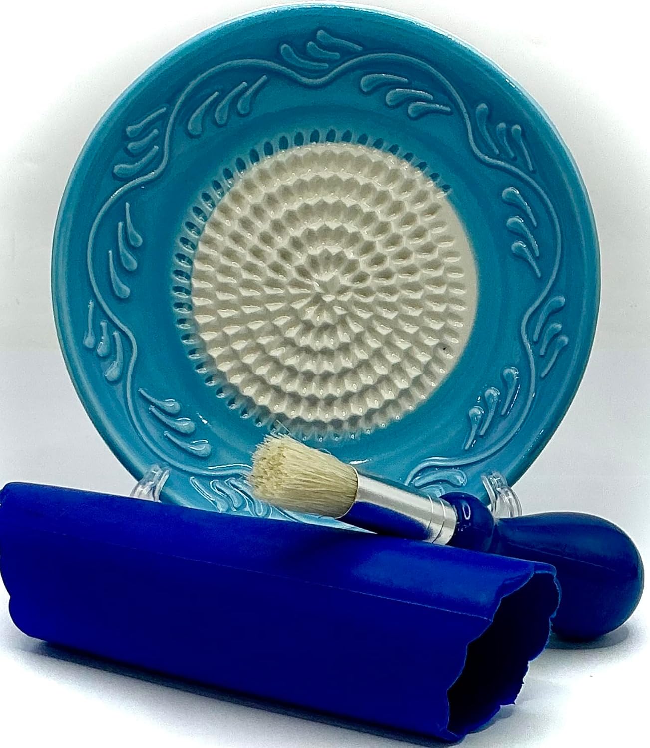 Set 4 Platos Rallador Cerámica Todo en Uno Azul Claro