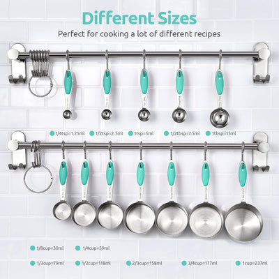 Set 12 Pzas Cucharas Medidoras Acero Inox 7 Tazas 5 Cucharas