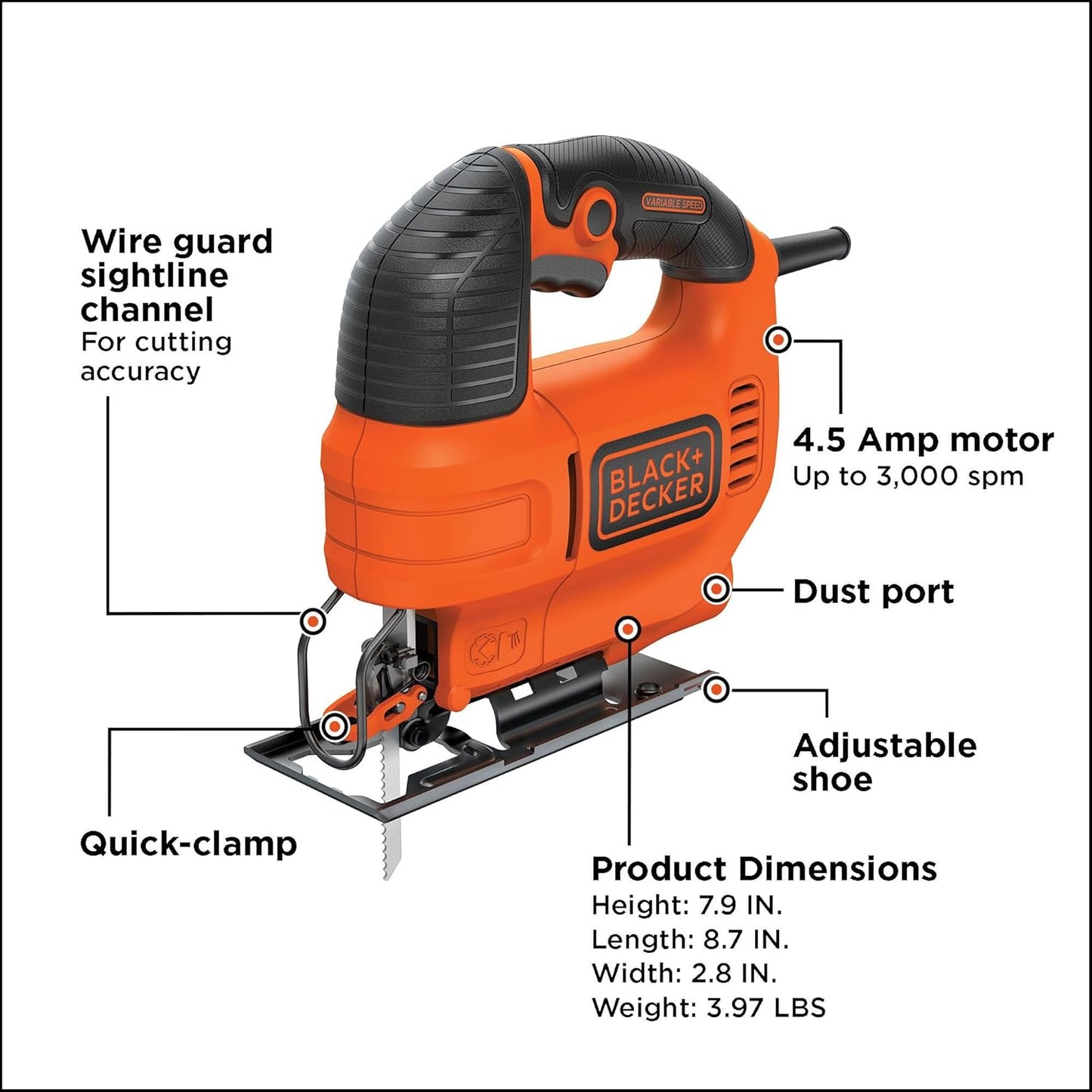 Sierra calar BLACKDECKER 4.5 amperios