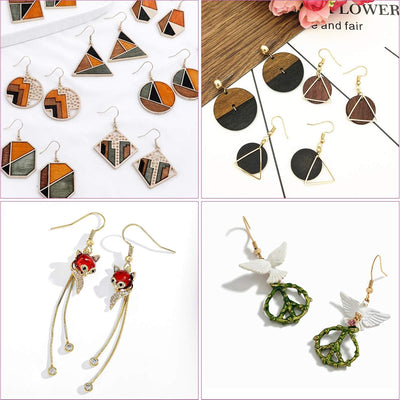 Kit fabricación aretes 1900 pzas ganchos joyería anillos salto