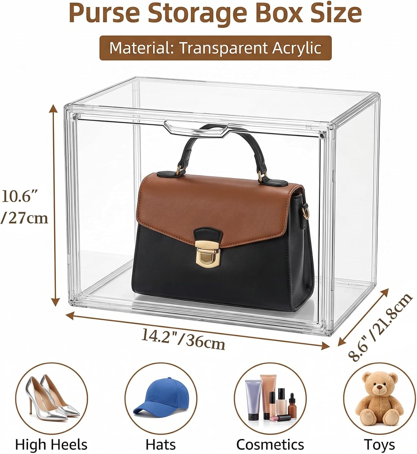 3 Pzas Bolsas Plástico Acrílico Puerta Magnética