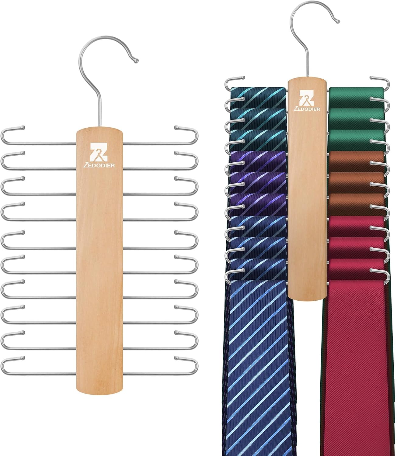 Organiz. corbatas madera giratorio antiderrap 40uds