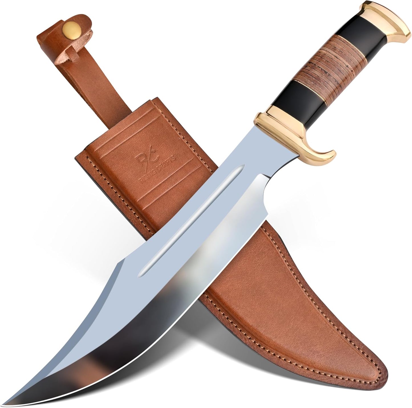 Cuchillo Bowie Dundee 17pulg con funda espiga caza