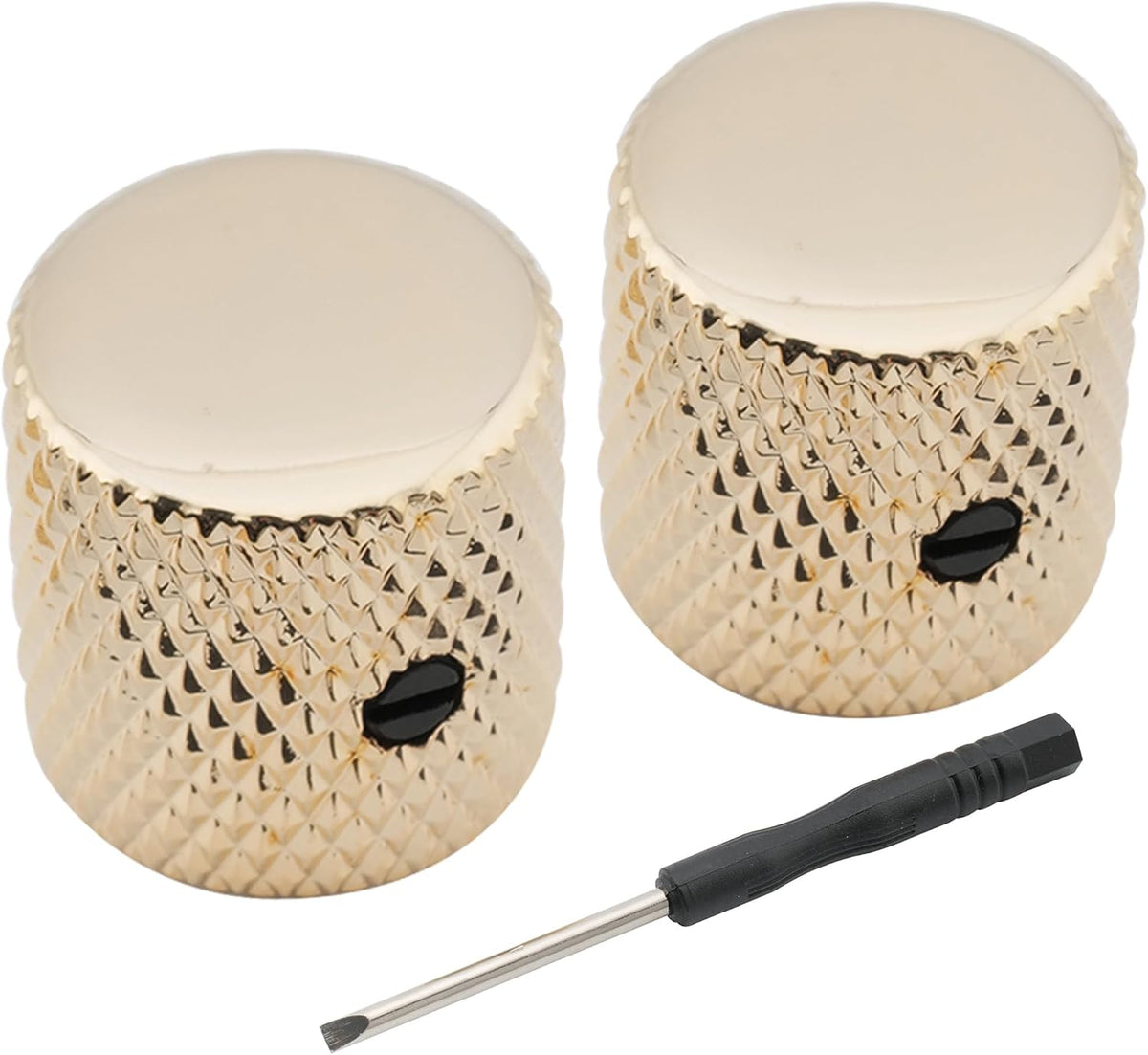 Perillas control acero 1/4pulg guitarra eléctrica o bajo dorado set 2