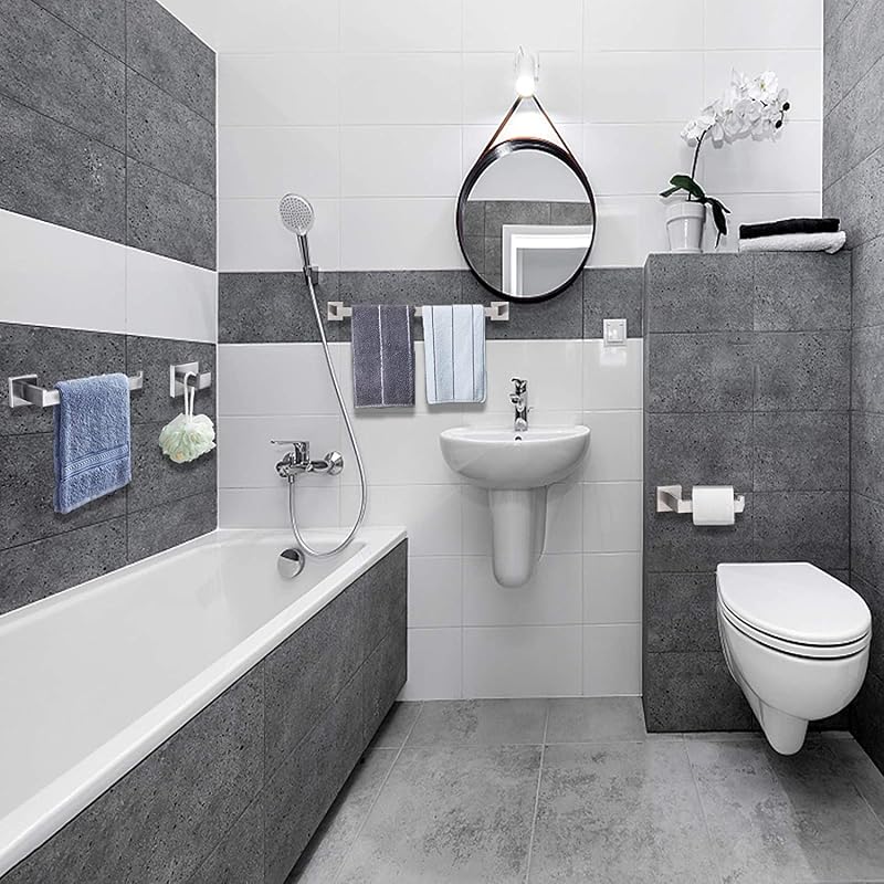 Toallero níquel cepillado 24" acero inox SUS304 baño cocina