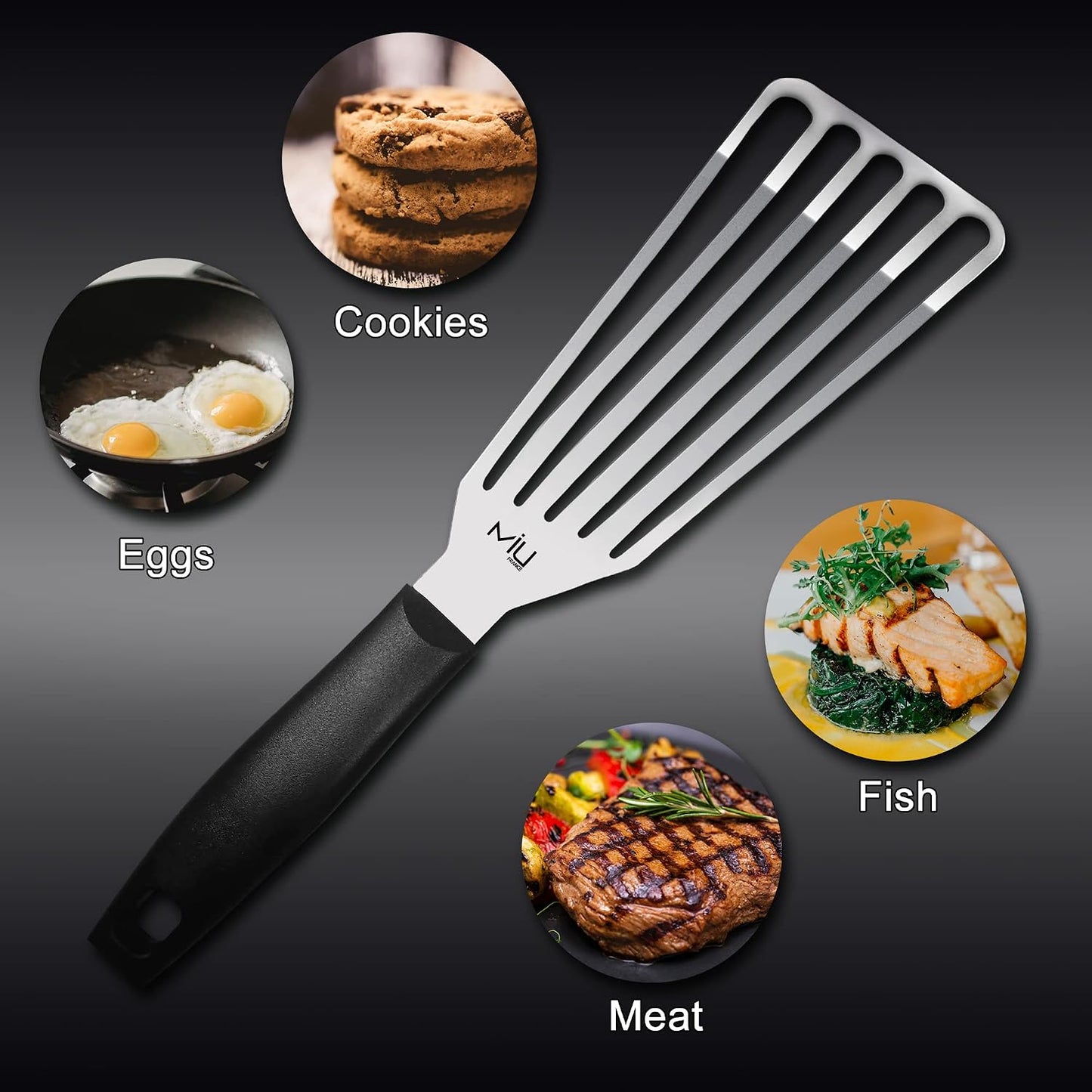 Espátula pescado acero inox 6.5pulg mango plástico