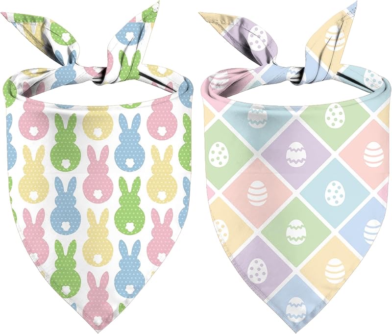 Bandanas reversibles para perros con huevos de pascua