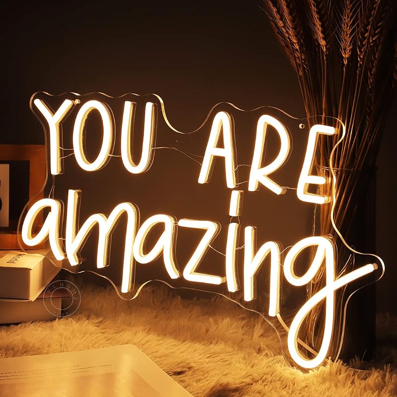Letrero LED neon You Are Amazing 16.9x10.6" blanco