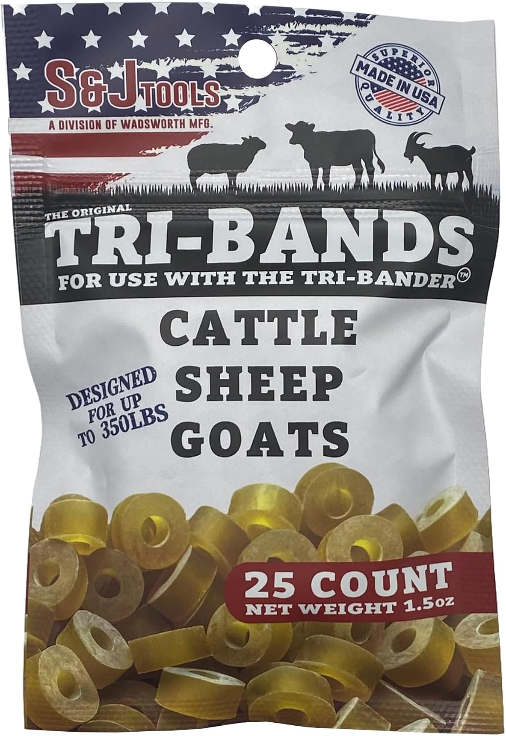 Bandas castración látex tri-bander 25uds