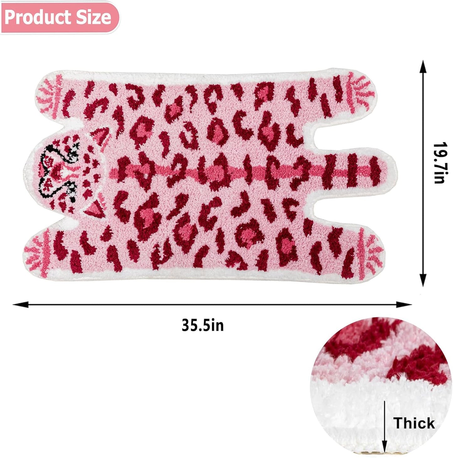 Alfombra baño leopardo tigre rosa antiderrap microfibra