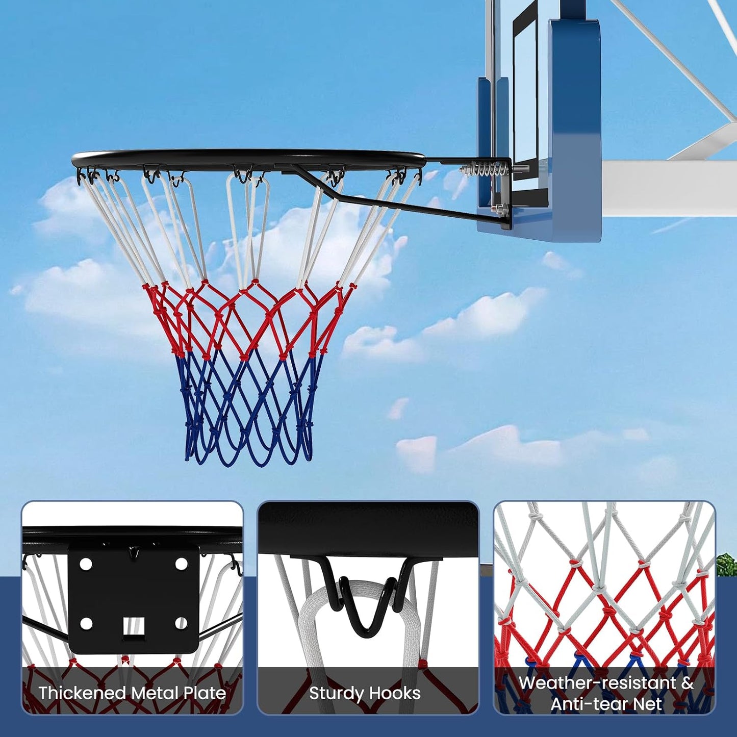 Aro baloncesto 18/15" colgante pared puerta todo clima